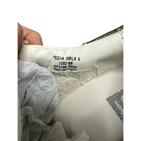 NEW DV Dolce Vita Sneakers Big Girls Size 5 Gold Metallic Snakeskin Neutral - Picture 6 of 8